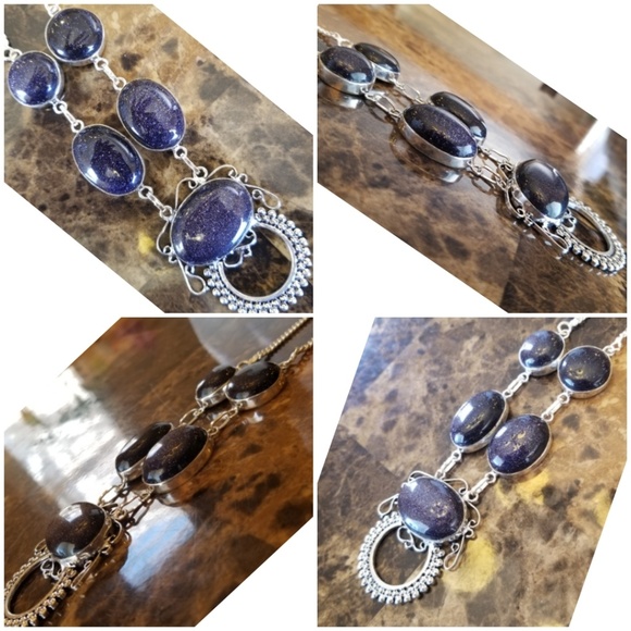 GenuineNatural Blue Sandstone Necklace 18